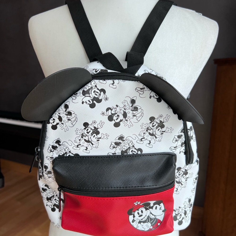 Mickey Mouse Backpack - Black, White, and Red